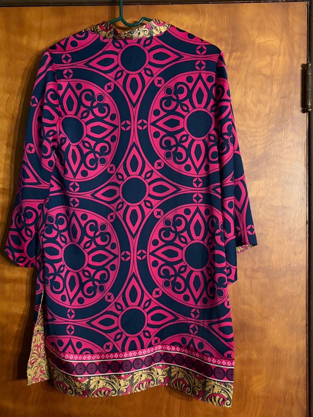 Chico's "Reversible" Printed Kimono 3/4 Sleeve Jacket Multi - Size 1 - Picture 3 of 3